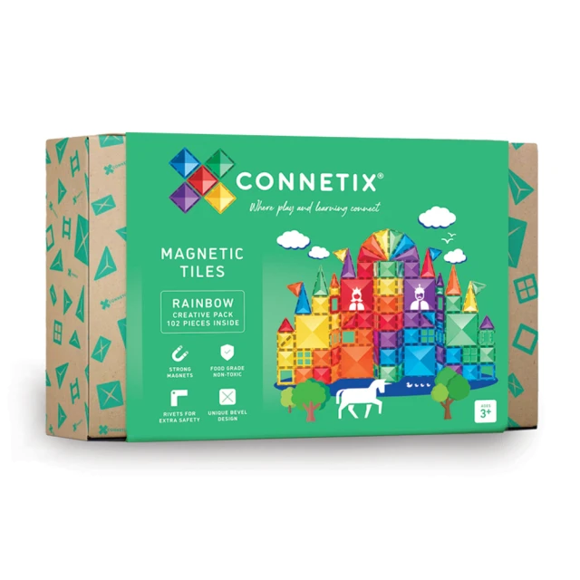 Connetix 粉彩磁力積木-初階基礎組64pc(磁力片)