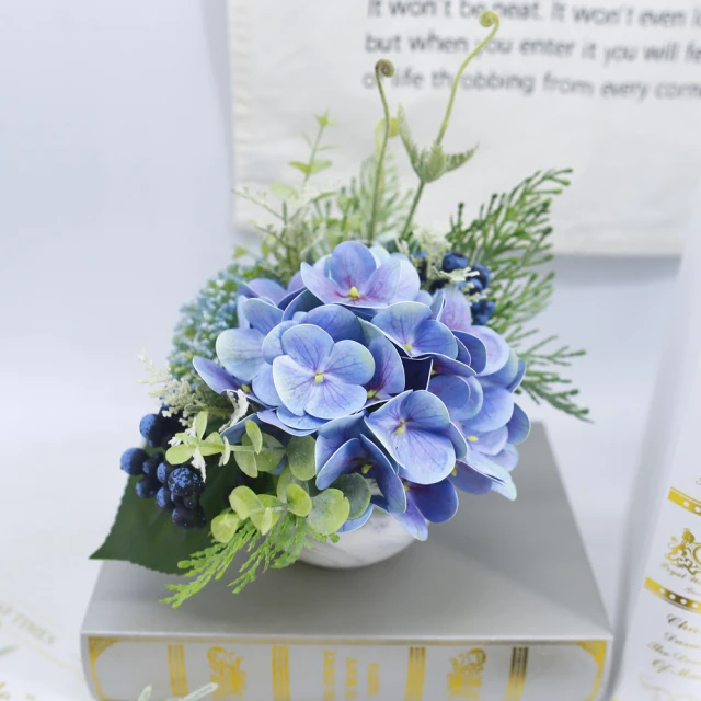 HUGO DECO 榆果傢飾 繡球花系列香氛花藝-藍繡球(擬