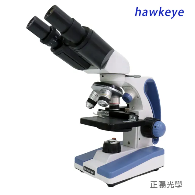 【hawkeye】40-2000倍 雙眼生物顯微鏡 上下LED可調光源 XY軸移動尺式平台 複式顯微鏡(學生科展專用)
