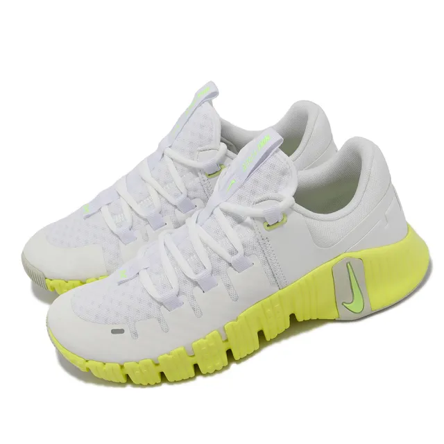 【NIKE 耐吉】訓練鞋 Wmns Free Metcon 5 女鞋 男鞋 白 檸檬黃 健身 穩定 襪套 運動鞋(DV3950-106)