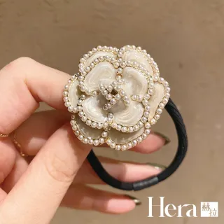 【HERA 赫拉】ll現貨ll經典小香風大山茶花珍珠韓版髮圈-2色#H100401D(髮飾 髮圈)