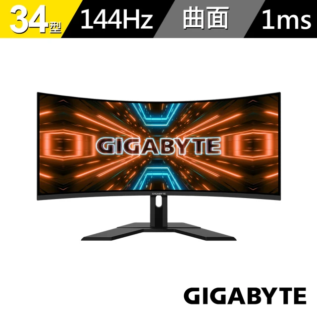 【GIGABYTE 技嘉】G34WQC A 34型 Adaptive-Sync 2K曲面電競螢幕(VA/144Hz/21:9/HDMI/DP)