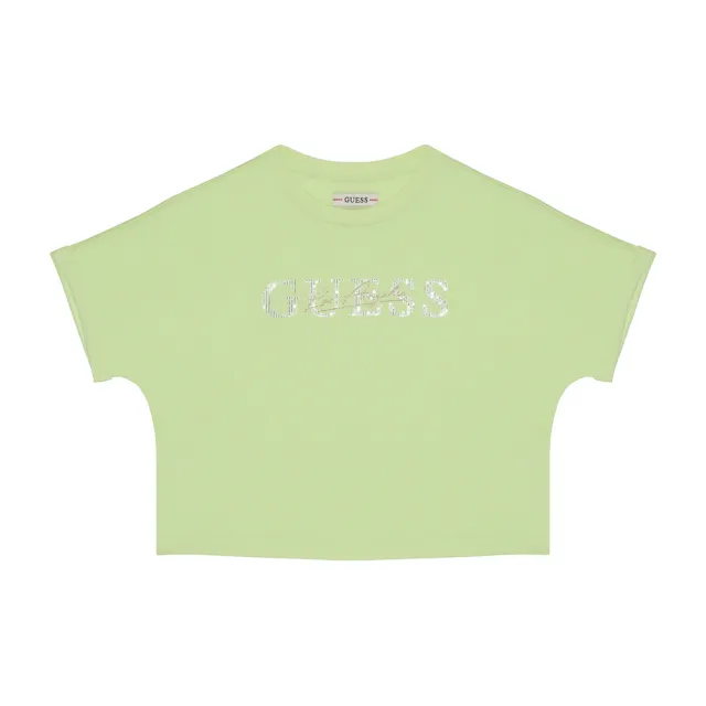 【GUESS】短版螺紋小鑽LOGO短T