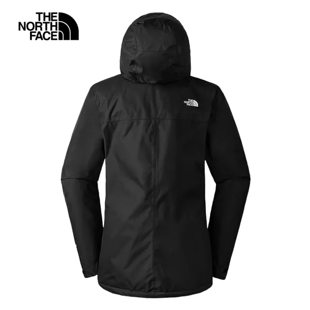 【The North Face 官方旗艦】北面女款黑色DryVent防水透氣保暖連帽三合一外套｜88RXJK3