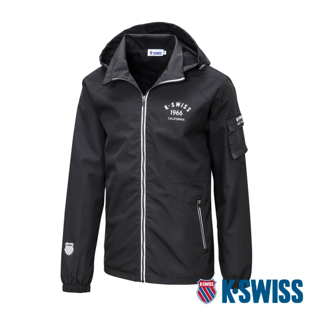 K-SWISS 防風外套 Attached Hoodie Jkt-男-黑(109130-008)