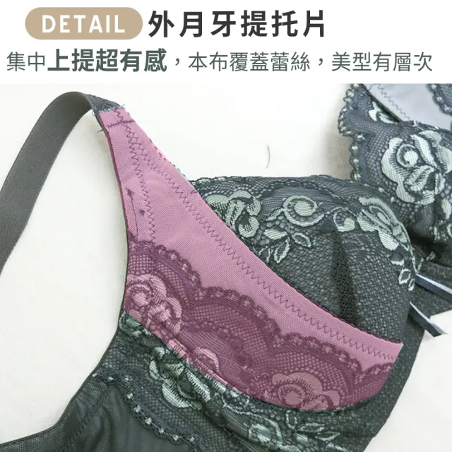 【尚芭蒂】大尺碼 成套 MIT台灣製C-E罩/軟鋼圈月牙提托吸濕涼感機能內/集中包覆調整型(灰色)