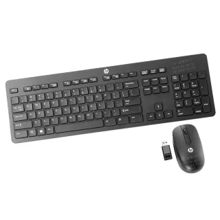 【HP 惠普】Slim Wireless Keyboard and Mouse Combo無線鍵盤滑鼠組(T6L04AA/USB接收器一對二/全尺寸鍵盤)