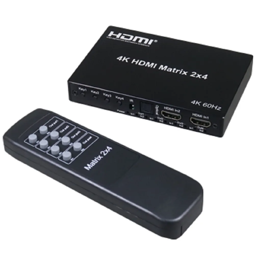 【伽利略】HDMI 4K@60Hz 影音分配器 矩陣式 2進4出 Slim版(HDS204BS)