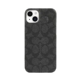 【COACH】iPhone 15 Plus 手機殼 黑色經典大C