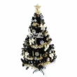 【摩達客】台灣製造7呎/7尺210cm時尚豪華版黑色聖誕樹(+金銀色系配件-不含燈)