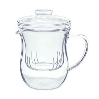 【Glass King】FH-361-1/兩用品茗杯/320ml(耐熱玻璃杯/玻璃茶海/高硼硅玻璃/泡茶壺)