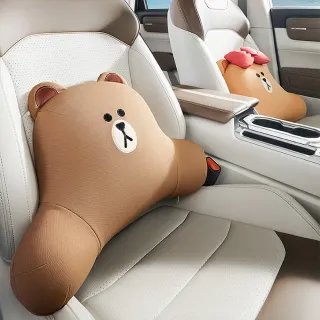【LINE FRIENDS】熊大兔兔莎莉造型慢回彈記憶棉汽車腰靠(汽車靠墊 車用腰靠)