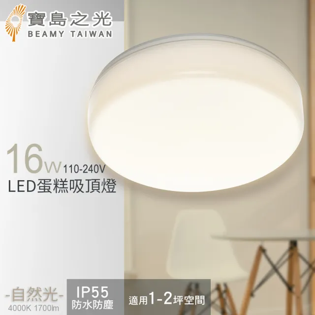 【太星電工】寶鳥之光16W LED 蛋糕吸頂燈(自然光-Y6S16WE)