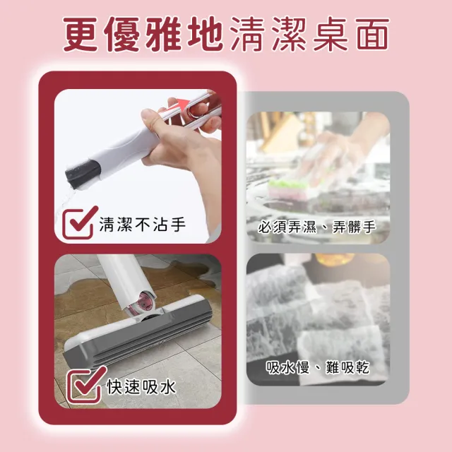 【HOME+】迷你拖把 海綿小拖把 乾濕兩用 清潔 吸水拖把 海綿拖把 B-MMOP25(吸水拖把 小拖把 桌面小拖把)