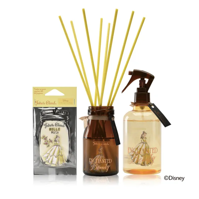 【John’s Blend】迪士尼公主系列香氛除臭噴霧280ml+擴香瓶140ml+香氛掛片(公司貨/任選/3入組)