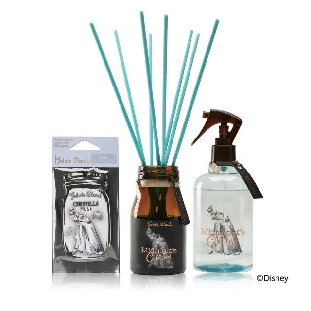 【John’s Blend】迪士尼公主系列香氛除臭噴霧280ml+擴香瓶140ml+香氛掛片(公司貨/任選/3入組)