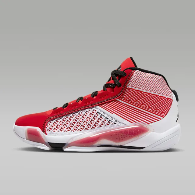 NIKE 耐吉 籃球鞋 男鞋 運動鞋 包覆 緩震 AIR JORDAN XXXVIII PF 白紅 DZ3355-100