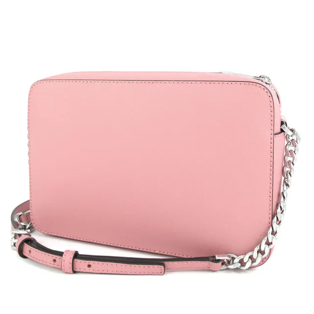 【Michael Kors】銀字防刮皮革金鍊斜背方包(粉色)