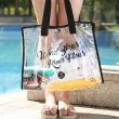 【D.studio】韓版游泳必備透明防水手提袋(游泳包洗漱包防水手提收納包塑膠手提袋沙灘手提袋 N130)