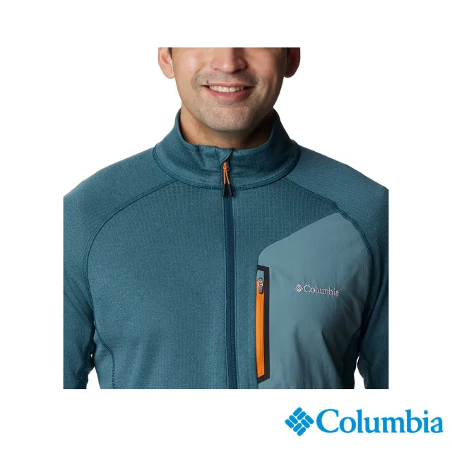 【Columbia 哥倫比亞 官方旗艦】男款-Triple Canyon快乾半開襟刷毛上衣-孔雀藍(UEX02460PC/HF)