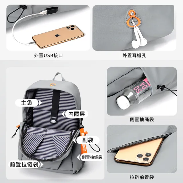 【Starshop】618特惠 大容量減壓防水後背包 電腦雙肩包 商務旅行筆電包 書包 運動防盜背包 男女包包