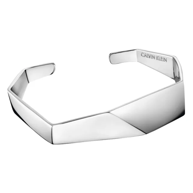 【Calvin Klein 凱文克萊】Origam系列鋼色手環-M(ck手環)