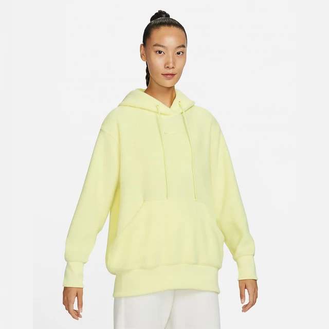 NIKE 耐吉 上衣 女款 長袖上衣 帽T 運動 AS W NSW PLSH FZ HOODIE 黃 DQ6841-331