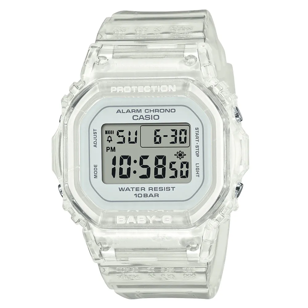 【CASIO 卡西歐】BABY-G 簡約纖薄方形電子腕錶 母親節 禮物(BGD-565S-7)