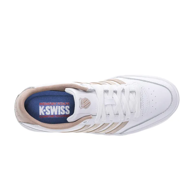 【K-SWISS】時尚運動鞋 Court Lite CMF-女-白/焦糖(95338-190)