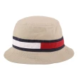 【Tommy Hilfiger】紅白槓條棉質漁夫帽(淺卡其)