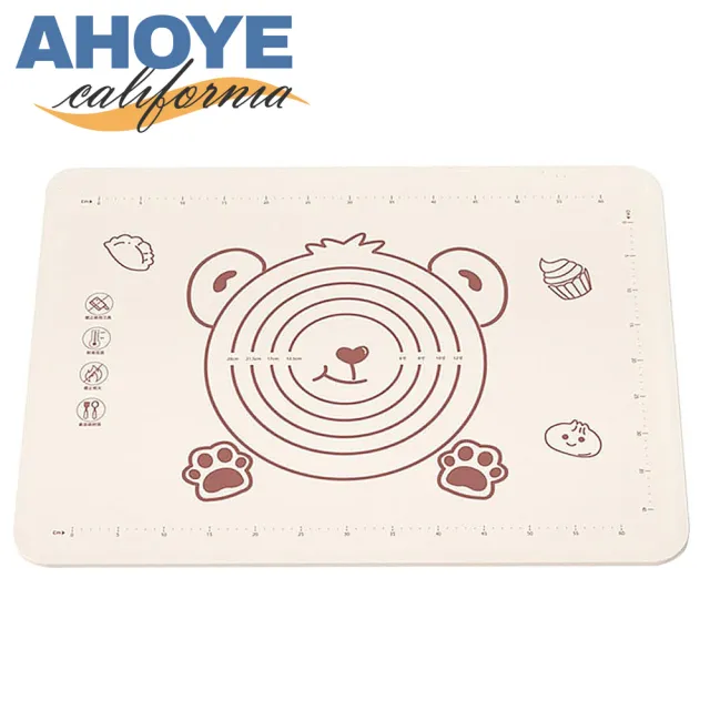 【AHOYE】矽膠墊加厚☆麵墊 大張65*45cm(揉麵墊 烘焙墊 料理墊 桿麵墊)