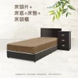 【IHouse】簡約風 房間組四件 床片+六分床底+床墊+床頭櫃 單人3尺