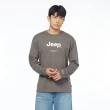 【JEEP】男裝 品牌文字LOGO厚磅長袖T恤(灰色)