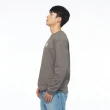 【JEEP】男裝 品牌文字LOGO厚磅長袖T恤(灰色)