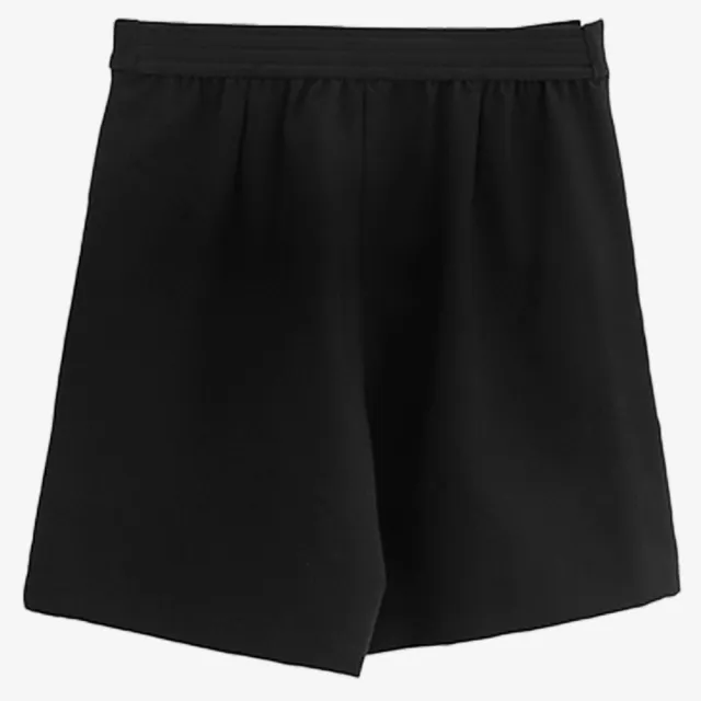 【Arnold Palmer 雨傘】女裝-簡約格紋後鬆緊褲裙(黑色)