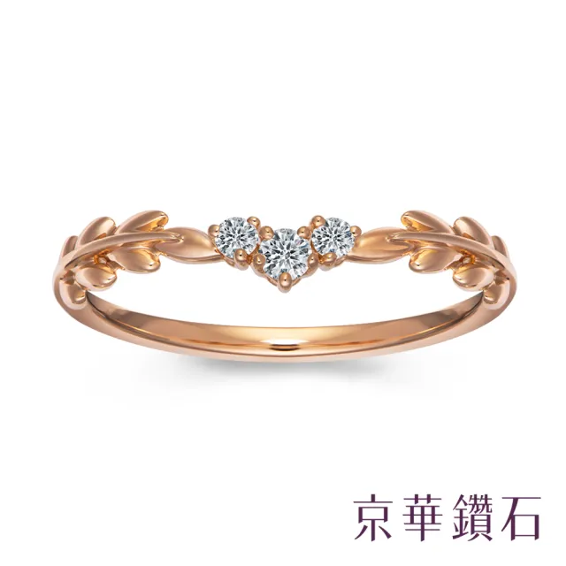 【Emperor Diamond 京華鑽石】18K玫瑰金 共0.08克拉 鑽石戒指 女戒 Victoria系列