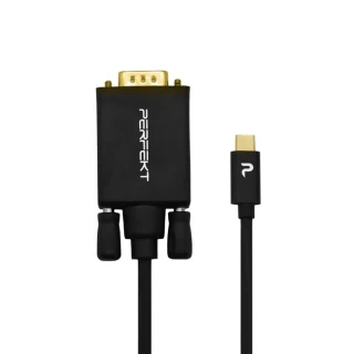 【PERFEKT】USB 3.2 Type C 轉 VGA 傳輸線 4K 影像轉接線(Type C to HDMI 訊號線 2公尺 UC-V02)