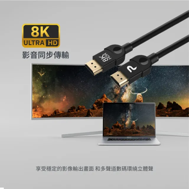 【PERFEKT】HDMI 2.1 8K 高清影音 傳輸線 連接線(3公尺 公對公 訊號線 PT-HD803)