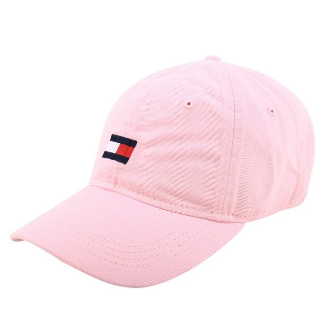 Tommy Hilfiger 繡線大英文字母旗標女款棒球帽(淺粉)