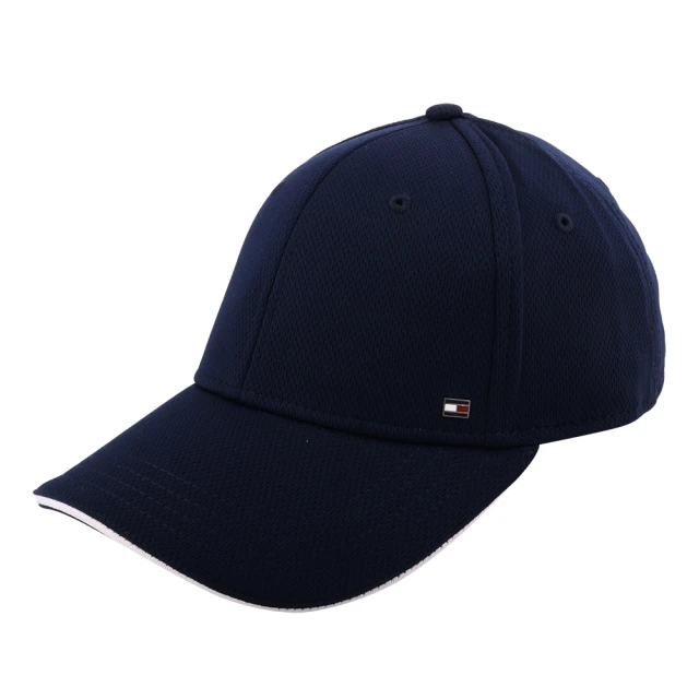 Tommy Hilfiger 紅白繡線旗標LOGO棒球帽(藏青藍)