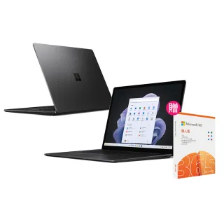 【Microsoft 微軟】微軟365個人版★13吋i5輕薄觸控筆電(Surface Laptop5/i5-1235U/16G/512G/W11-霧黑)