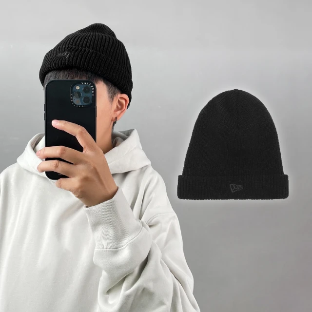 NEW ERANEW ERA 毛帽 KNIT Beanie 男女款 中性 黑 白 帽子 針織 保暖(NE13774062)