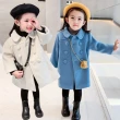【Baby 童衣】任選 兒童雙排釦外套 女寶寶大衣外套 女童長版外套 89063(米色)
