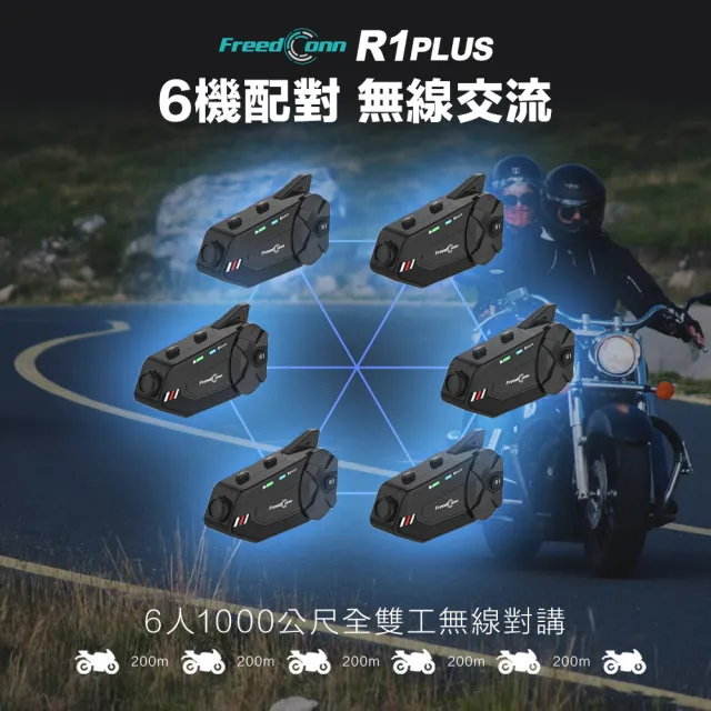 【FreedConn】R1 Plus 1080P 機車行車記錄器 藍牙耳機(6人對講/IP65防水/120度廣角)