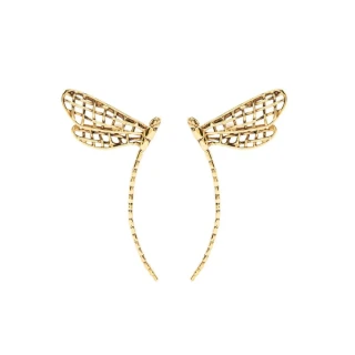 【Goossens】時尚優雅蜻蜓飾耳環(金)
