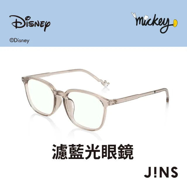【JINS】迪士尼米奇米妮系列第二彈-米奇款式無度數濾藍光眼鏡(FPC-23A-101淺棕)