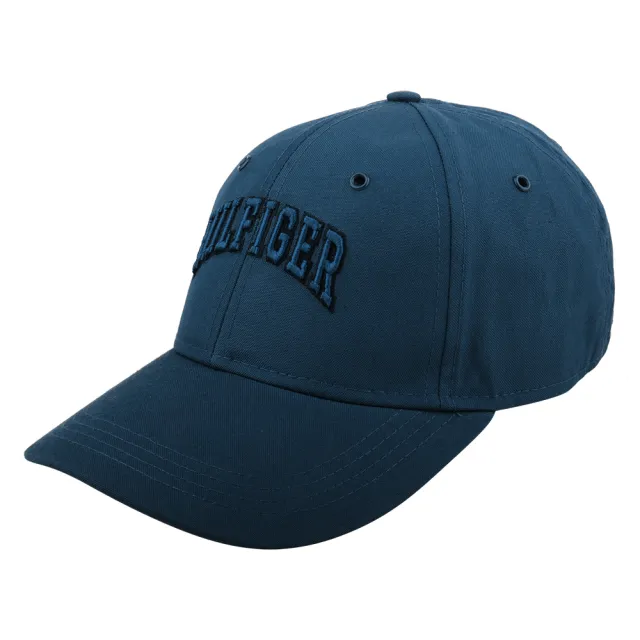 【TOMMY HILFIGER】藍繡線英文字母LOGO棒球帽(藍綠色)