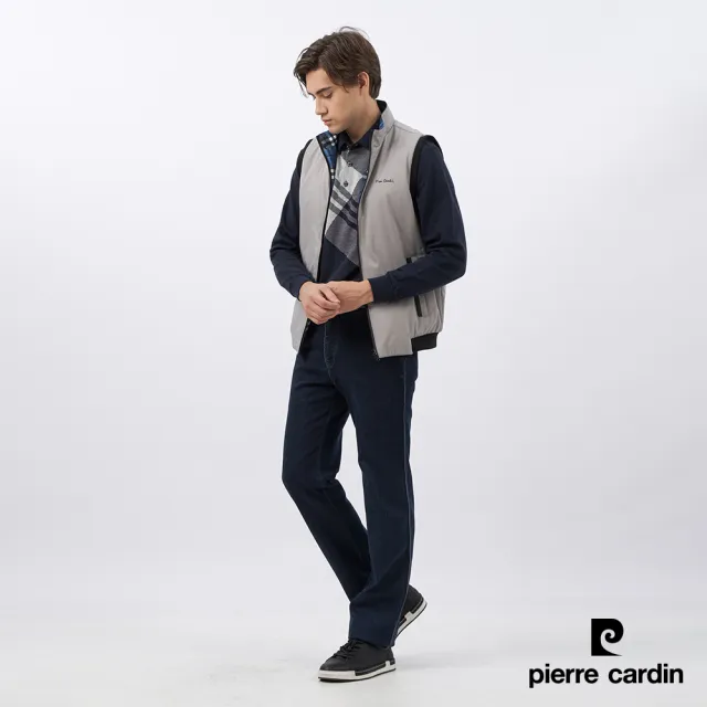 【pierre cardin 皮爾卡登】商務休閒 男款 休閒雙面穿保暖背心-卡其綠色(5235362-45)