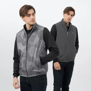 【pierre cardin 皮爾卡登】休閒服飾 男款 休閒印花雙面穿保暖背心-灰色(5235363-95)