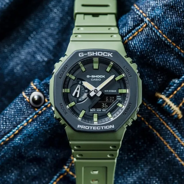 【CASIO 卡西歐】G-SHOCK  街頭時尚八角雙顯腕錶 送禮推薦 禮物(GA-2110SU-3A)